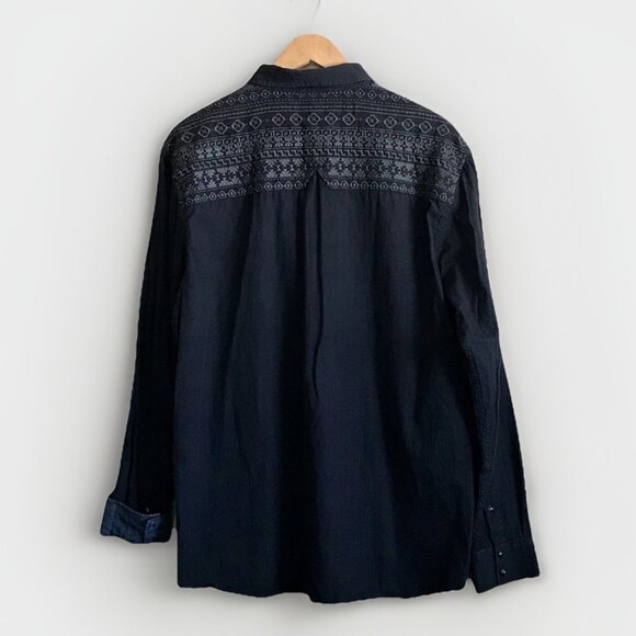 Moon Shine Spirit Embroidered Pearl Snap Shirt Men Size XL Western Button Up - Picture 2 of 8